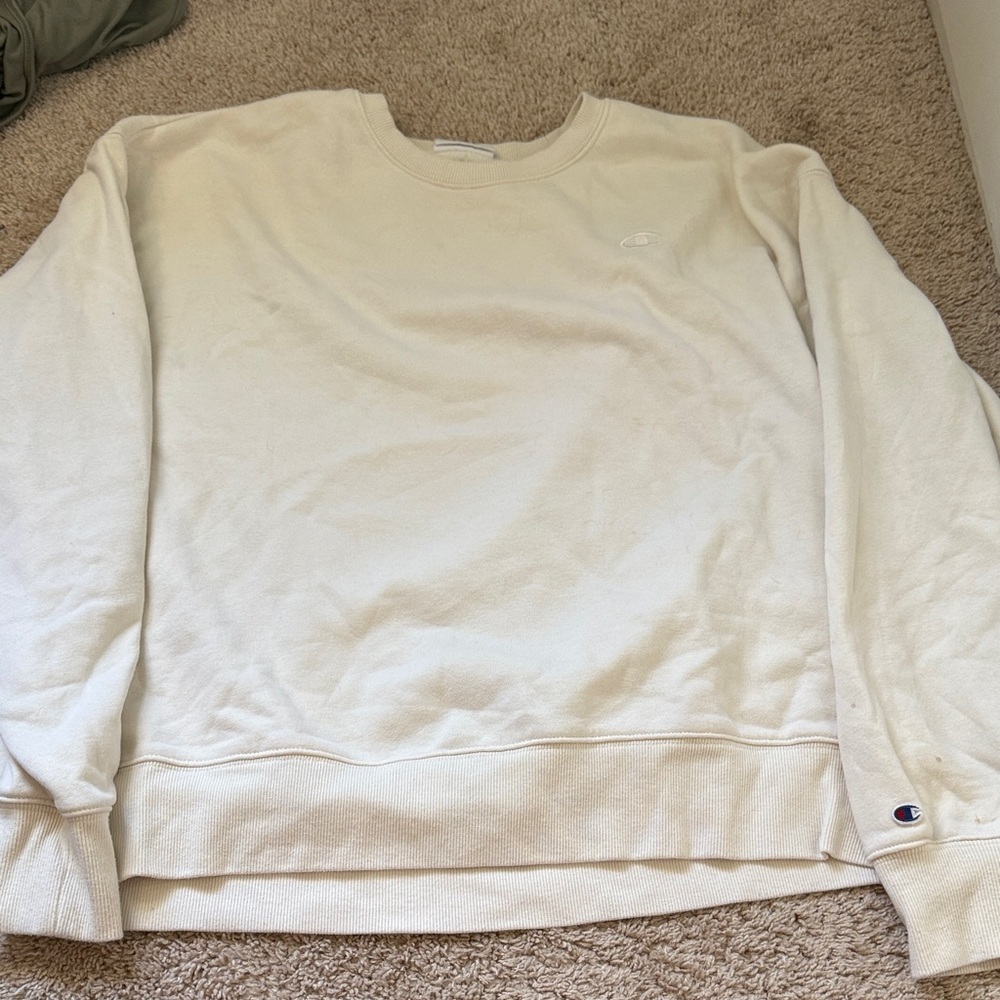 Champion Men's Off-White Crewneck Sweater